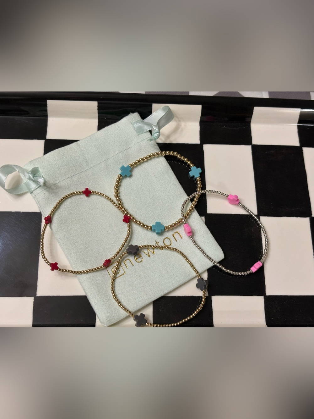 eNewton 4 Signature Cross Bead Bracelets